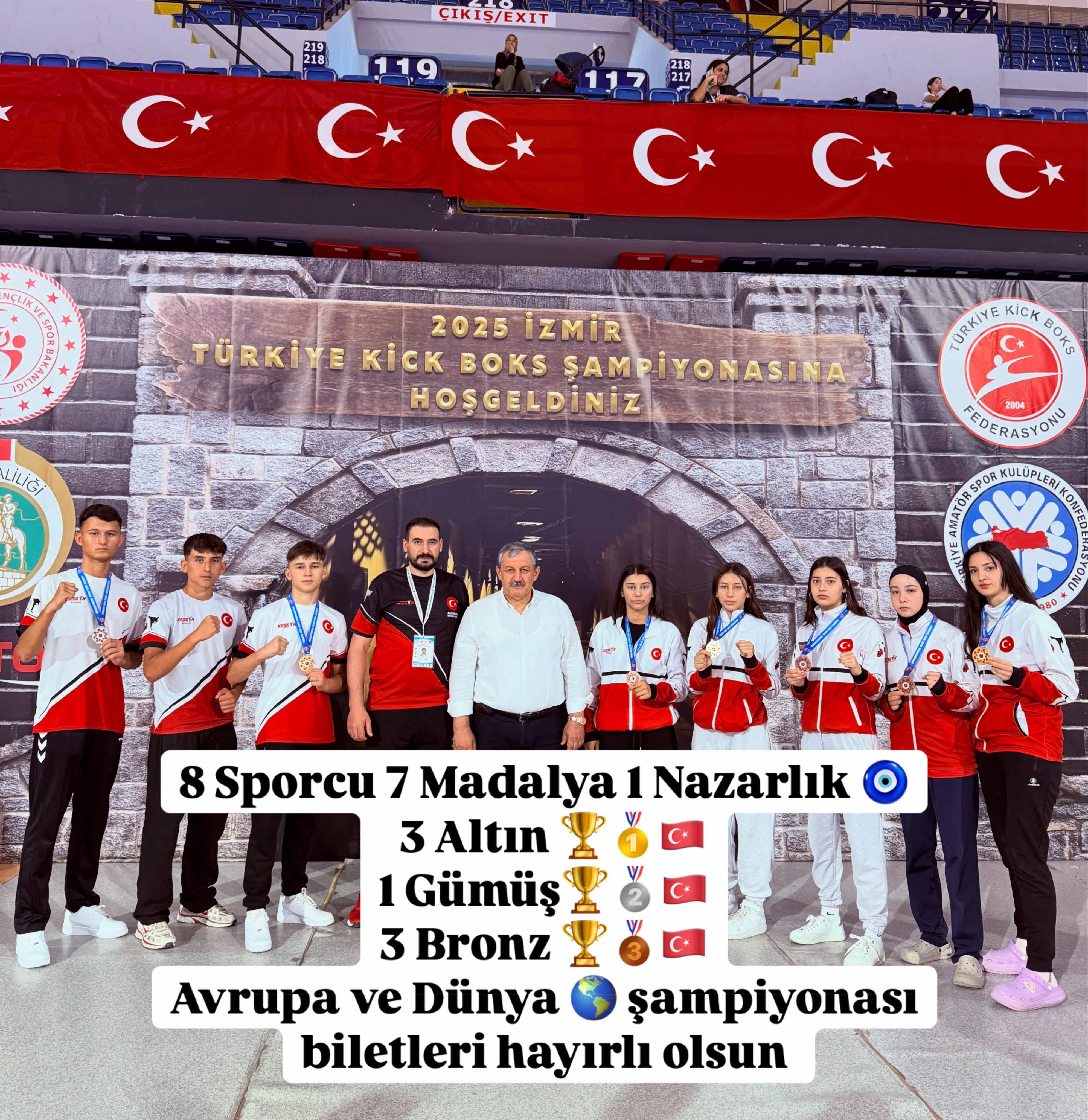 2025 YILI (01-12 TEMMUZ) İZMİR TÜRKİYE ŞAMPİYONASI GENÇ BÜYÜK TAKIM 7 MADALYA  	3 ALTIN 	1 GÜMÜŞ 	3 BORONZ